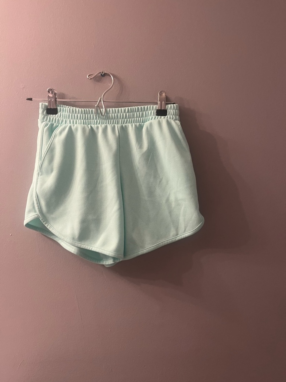 ROMWE Light Mint Athletic Shorts